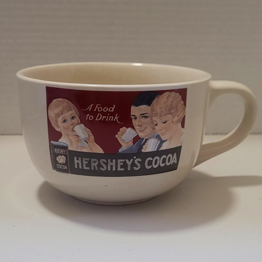 VTG Mug Oversized HERSHEY'S COCOA Ceramic 20 oz Retro Soup Stew Coffee Cocoa